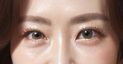 눈썹의 높이가 일정이상 유지가 되고 눈밑애교살이 잘 보이는 상태라서 인상이 괜찮은 상태