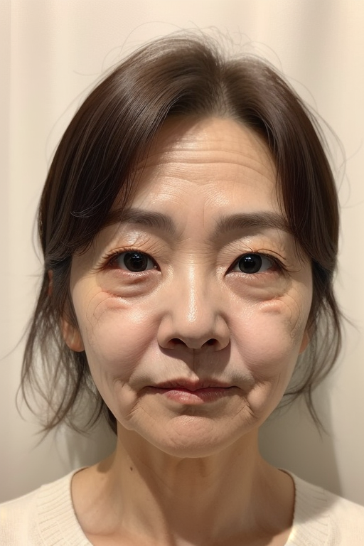 55~65세 정도의 한국인 여성 얼굴