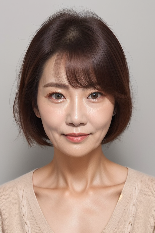 45~50세 정도의 한국인 여성 얼굴