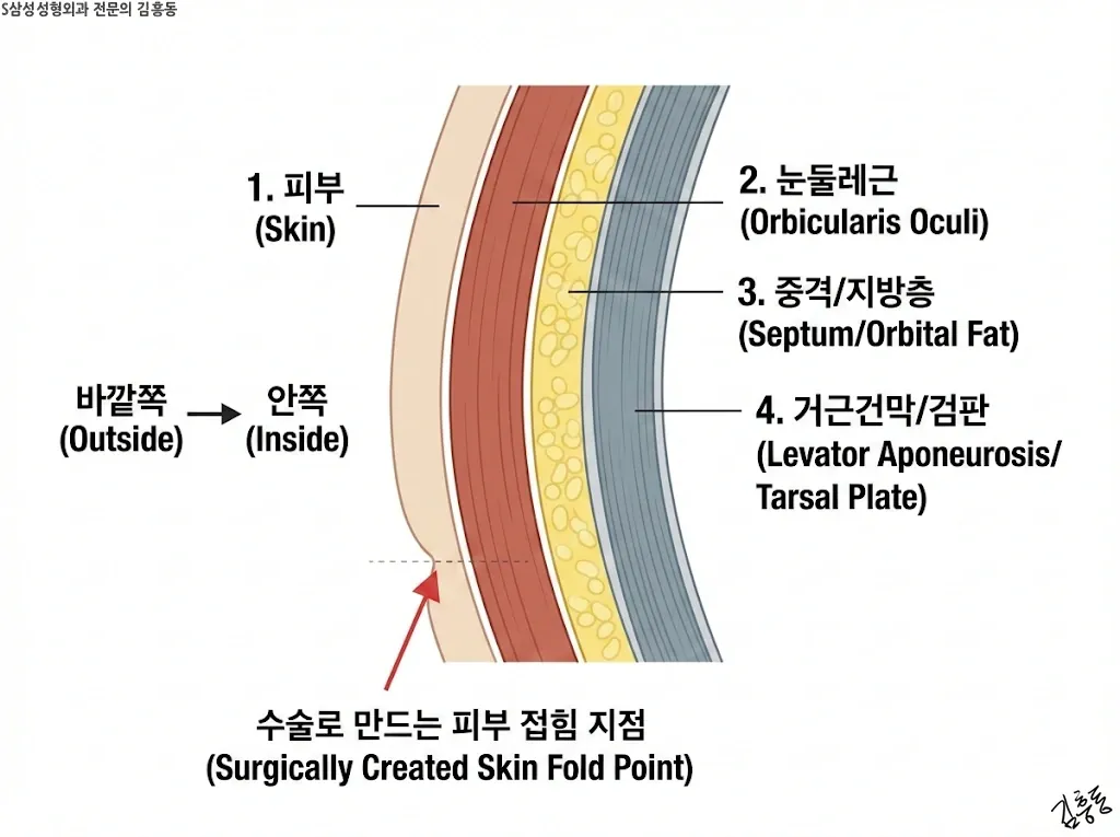 눈꺼풀의 대표 층 구조