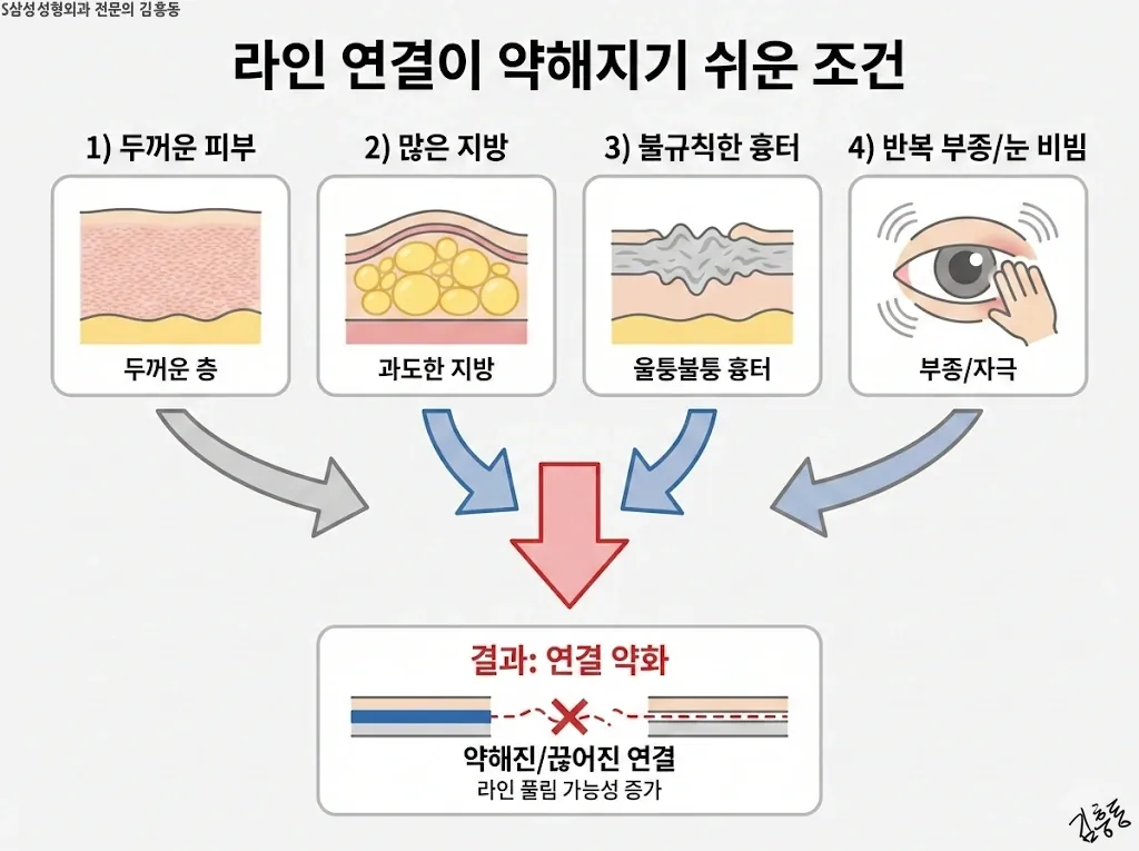 라인 연결이 약해지기 쉬운 조건