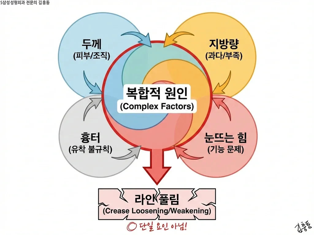 라인 풀림이 복합 요인으로 결정된다는 정리