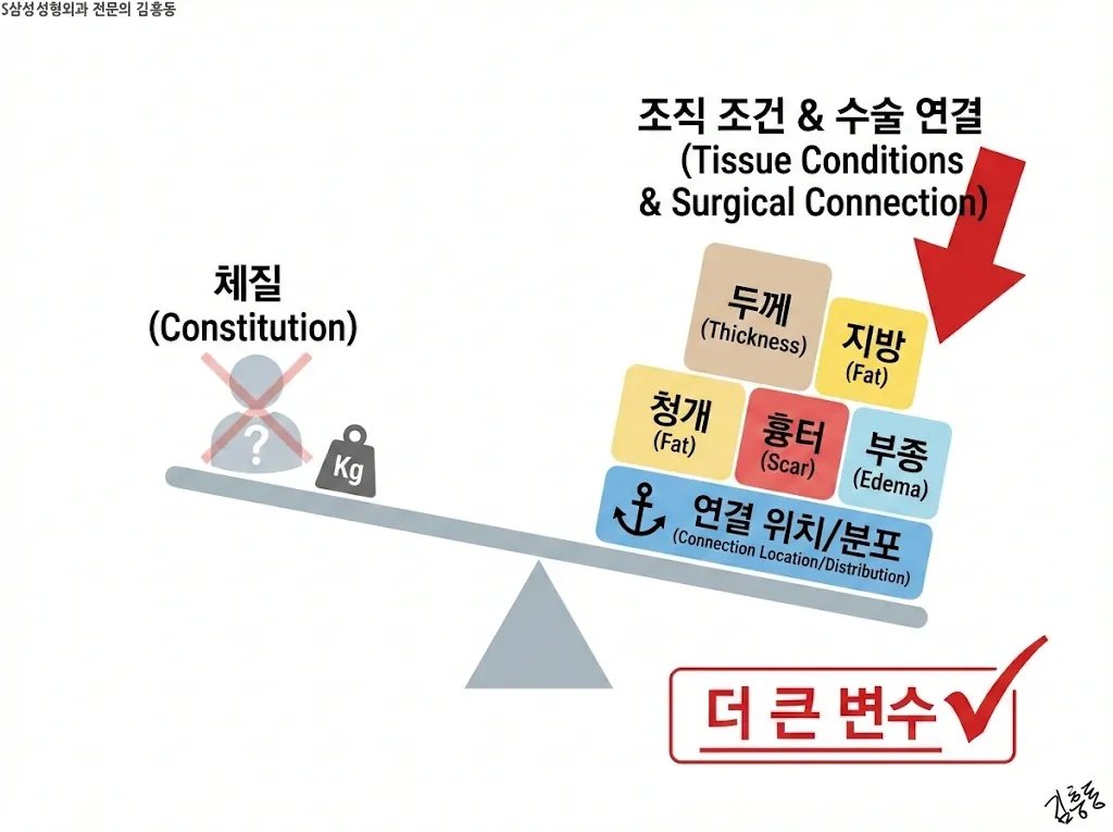 체질보다 조직 조건이 더 중요하다는 설명