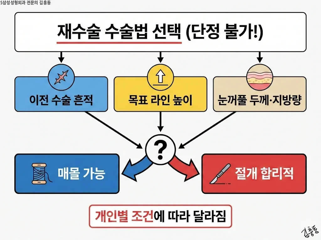 재수술에서 수술법 선택이 달라질 수 있음