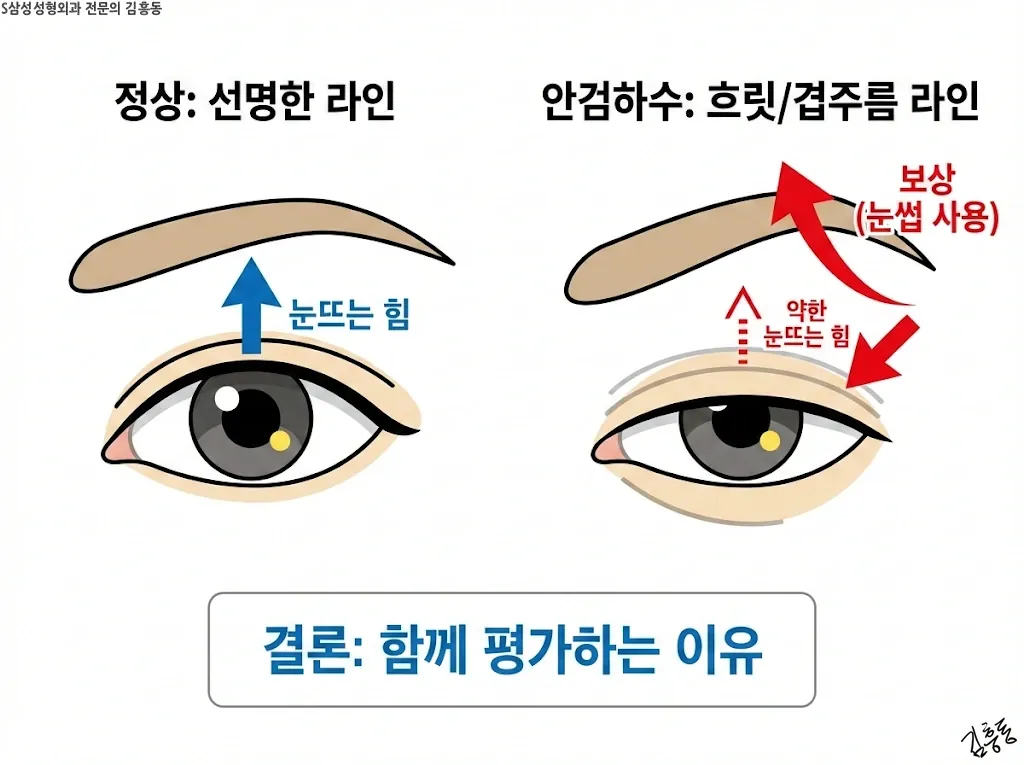 안검하수와 라인 인상의 관계