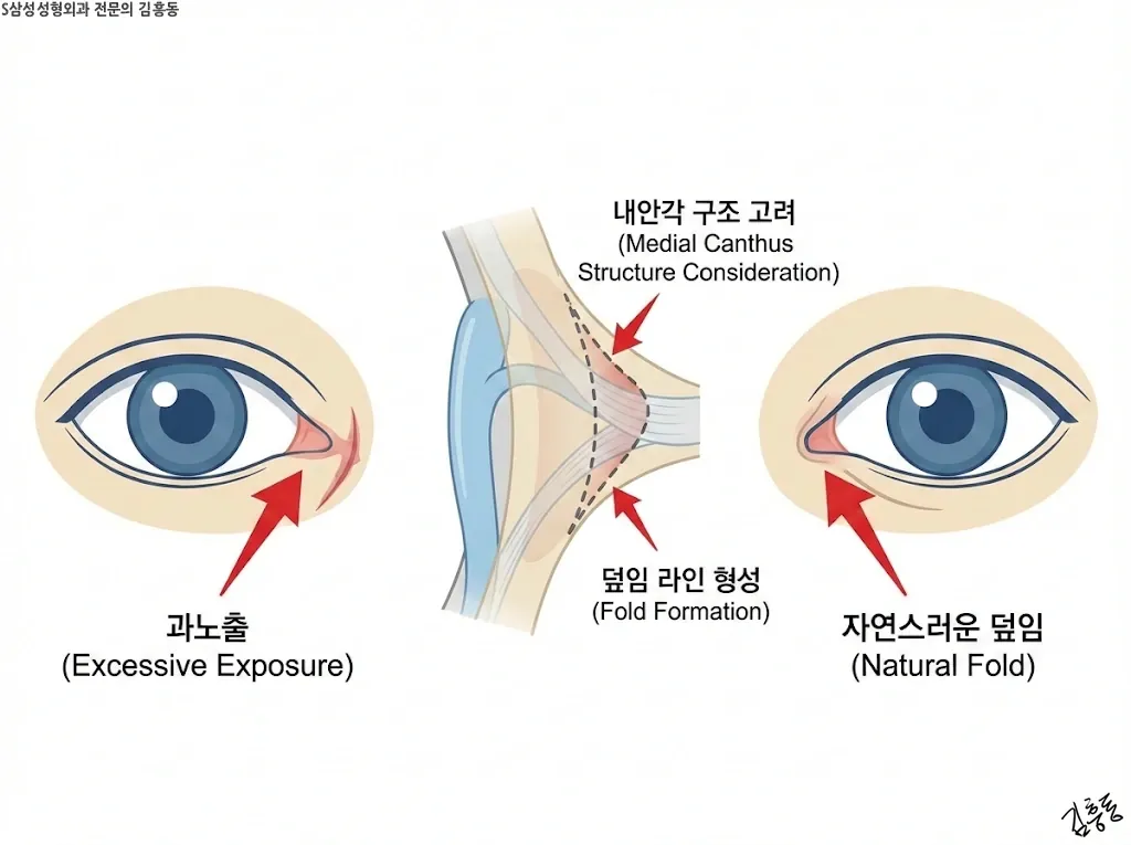 내안각 구조와 앞트임 복원 원리 요약