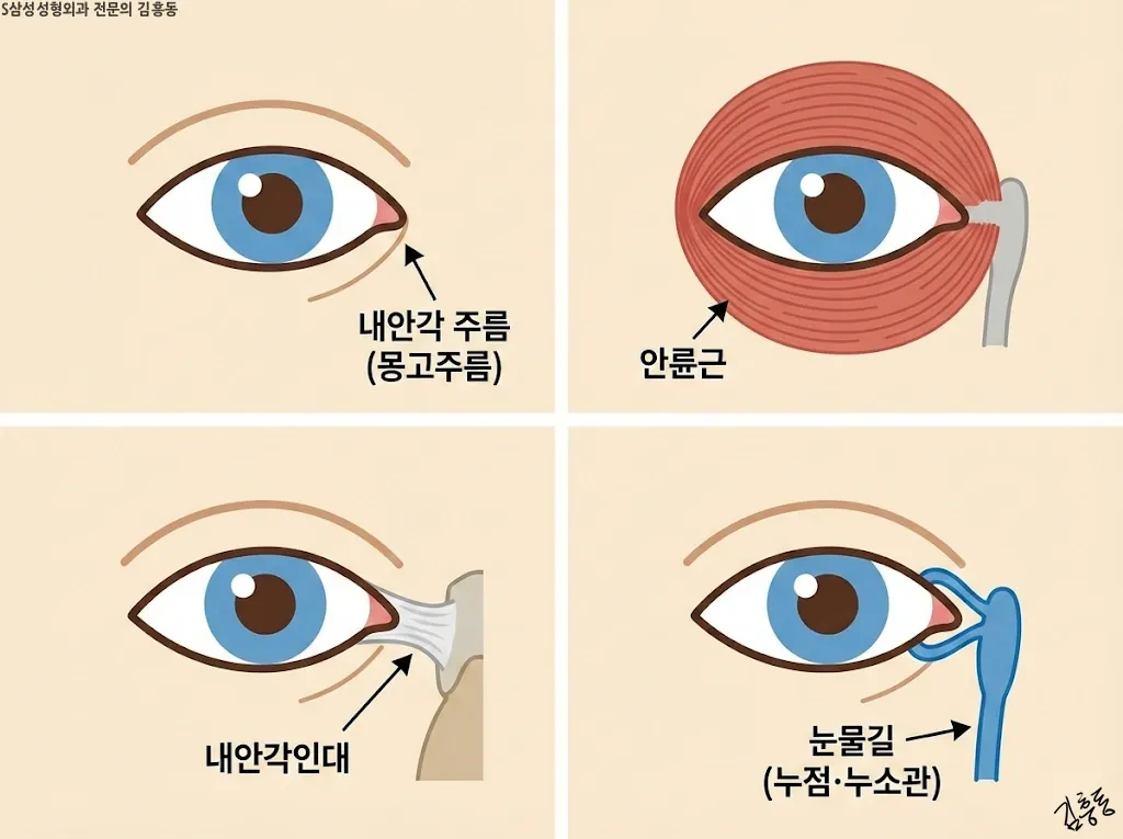 내안각 해부학 핵심 4요소 안내