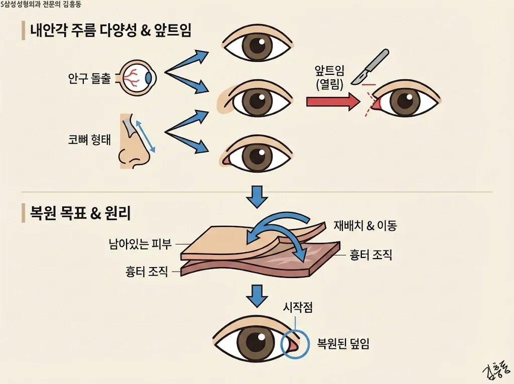 내안각 주름의 역할과 복원 목표