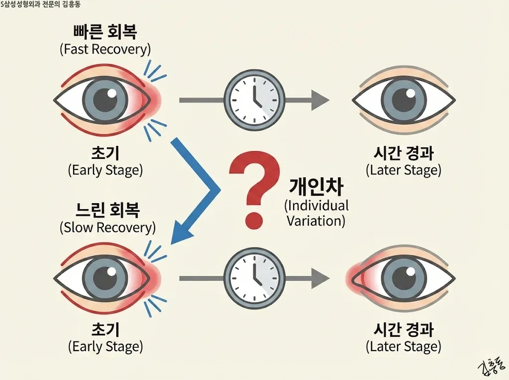 내안각 회복 과정의 개인차