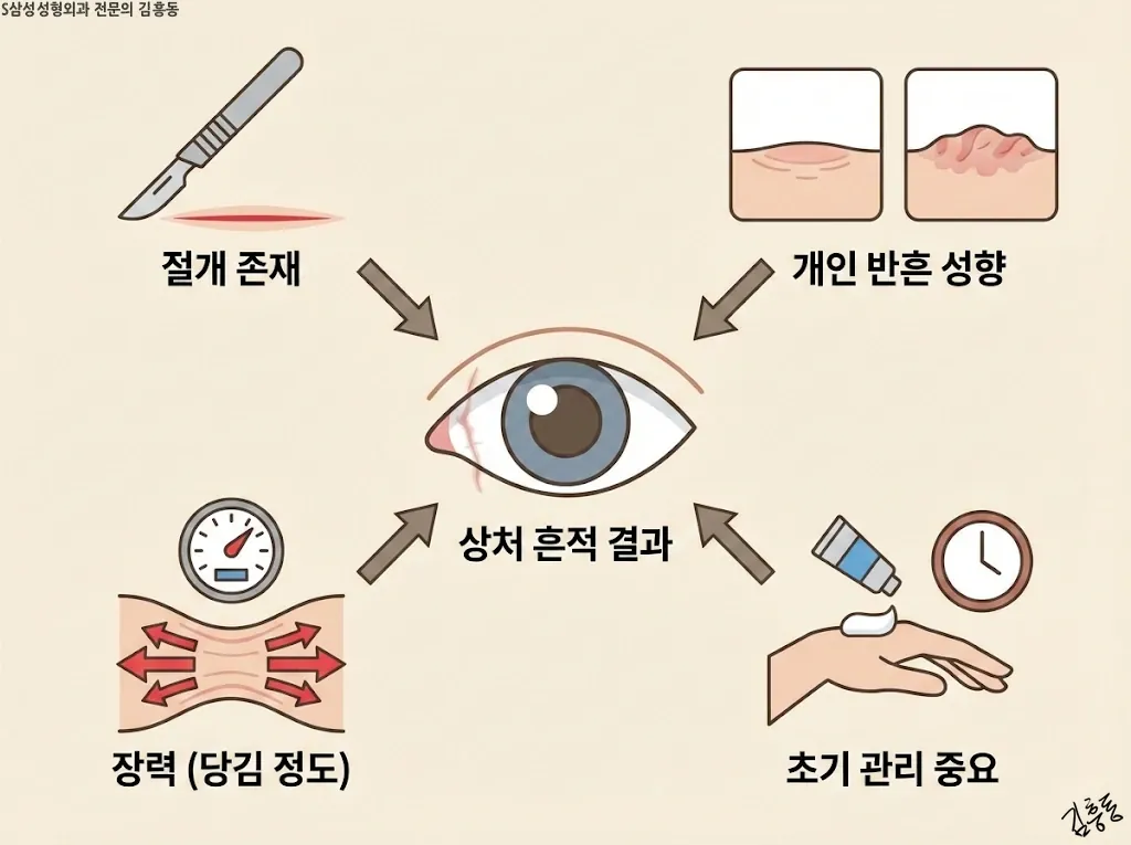 복원 수술의 상처 흔적 변수