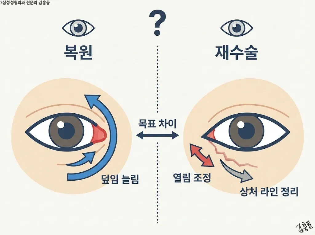 복원과 재수술의 목표 차이