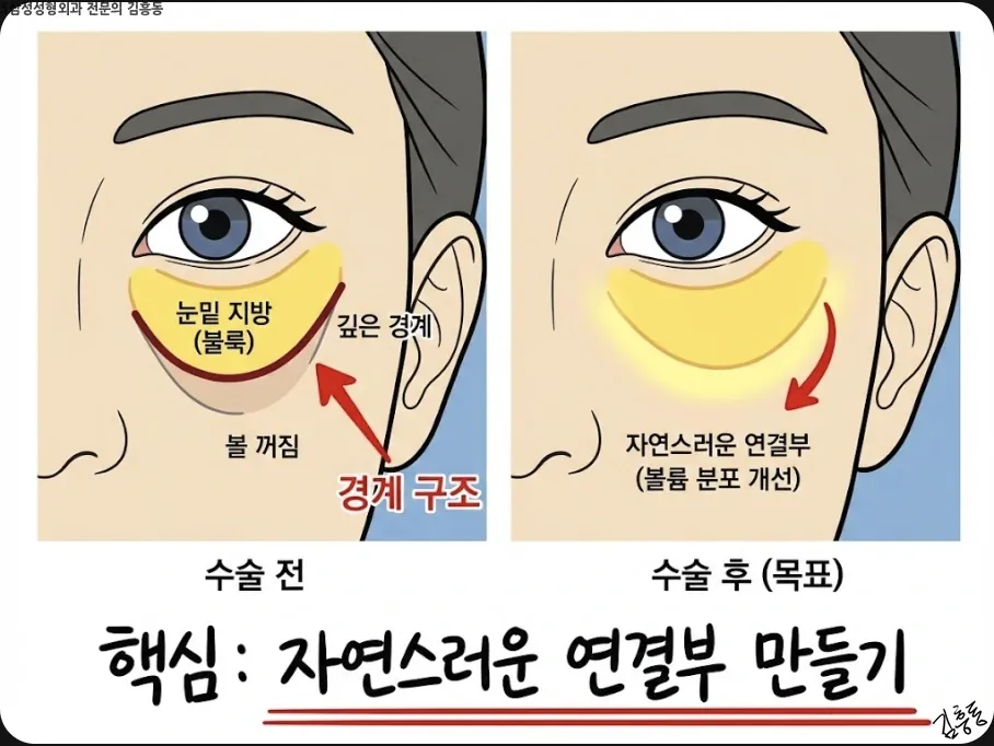 눈밑-볼 연결부의 목표