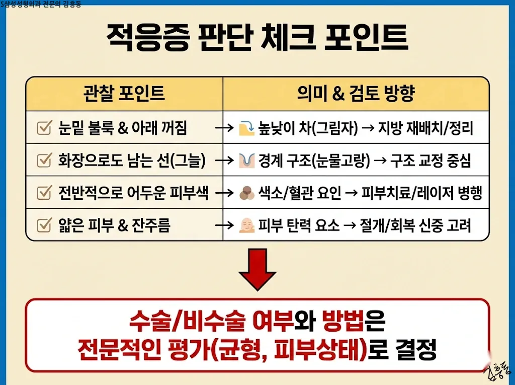 적응증 판단 체크 포인트