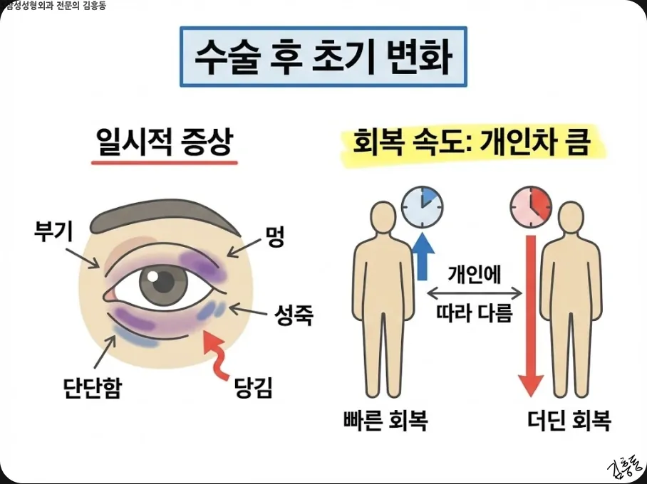 수술 후 초기 변화