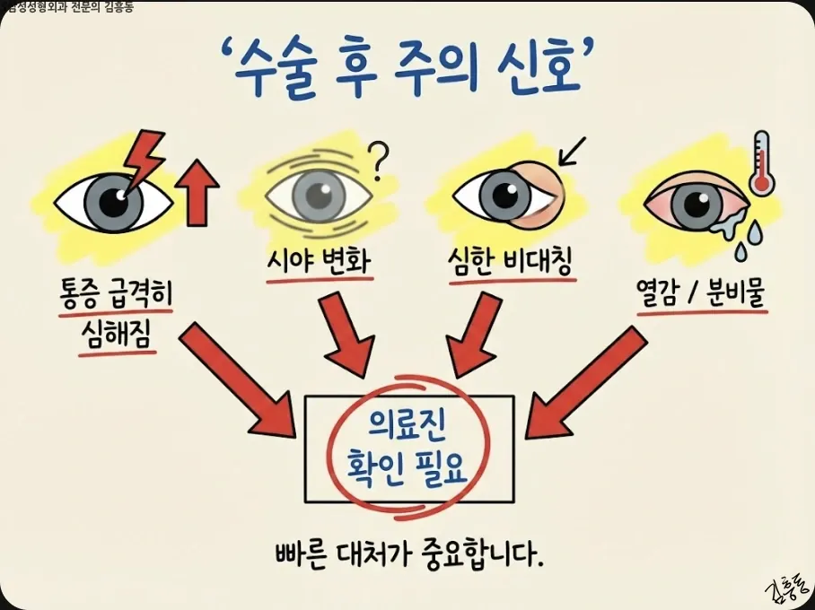 수술 후 주의 신호