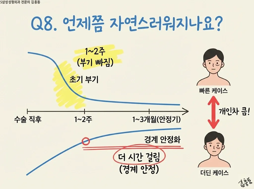 자연스러워지는 시점의 개인차