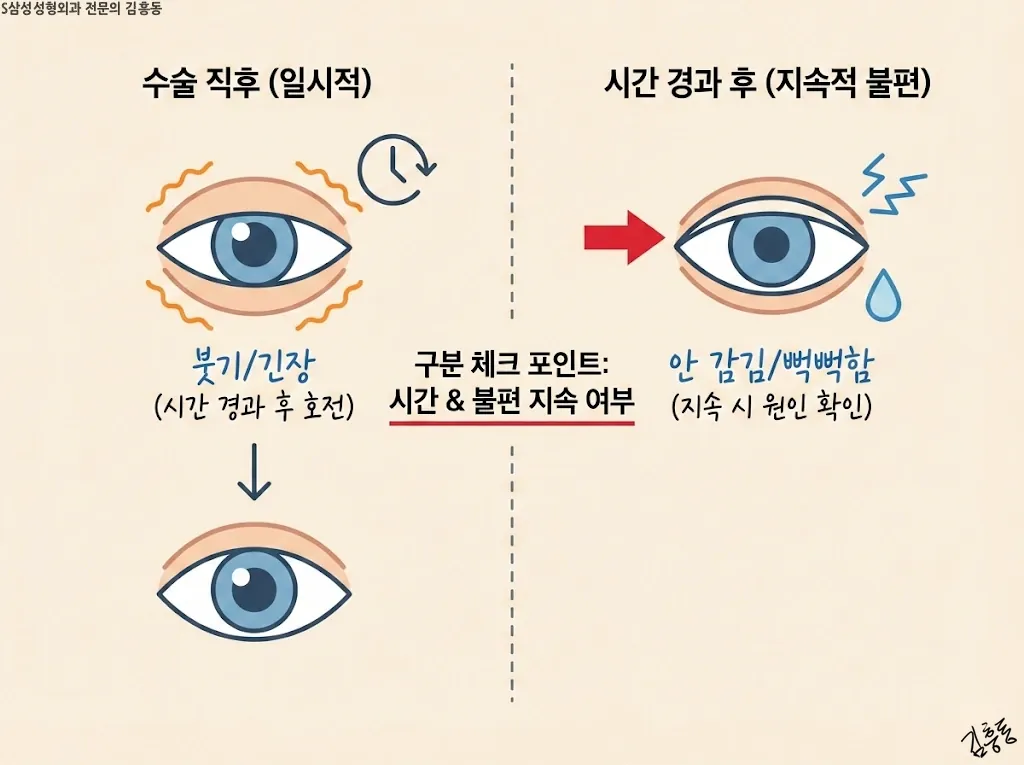 회복 과정과 추가 평가 신호 구분