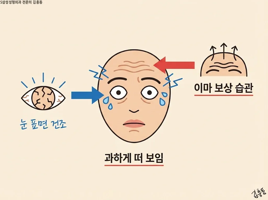 건조와 보상 동작이 떠 보임을 키우는 상황