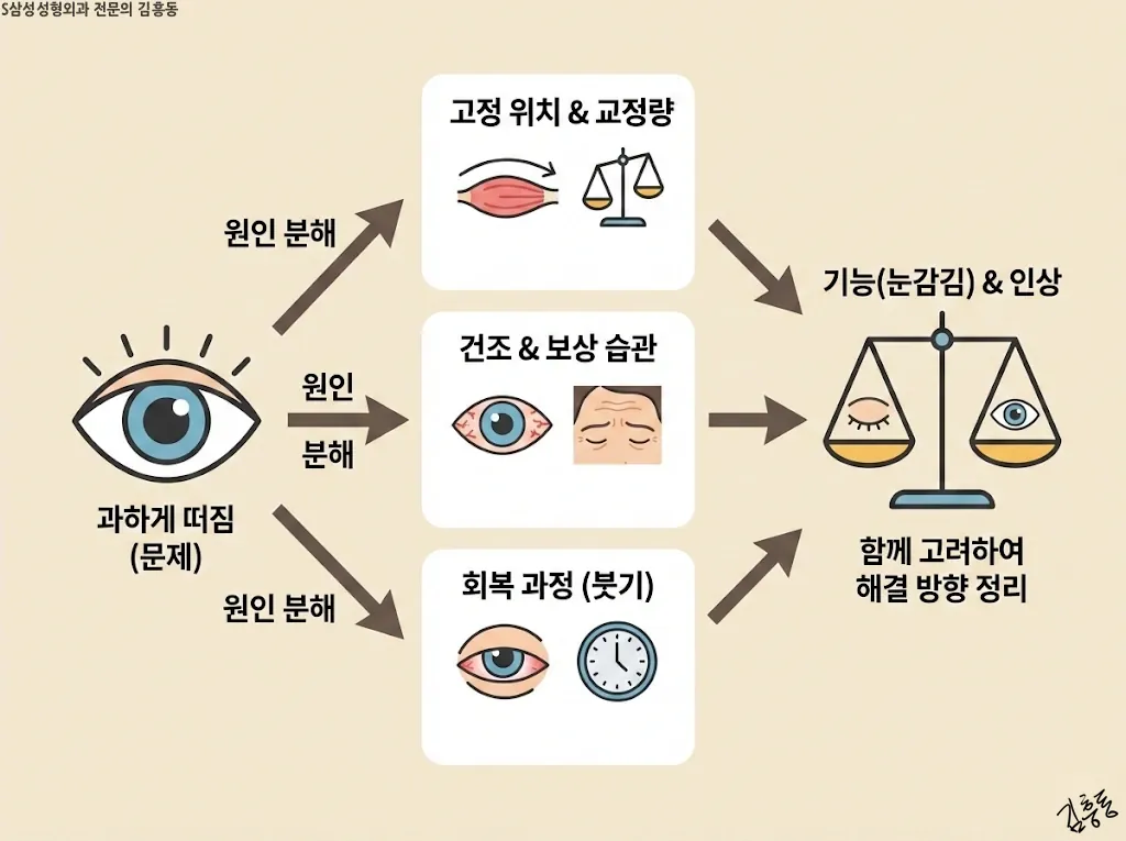 떠 보임 원인을 통합해 정리