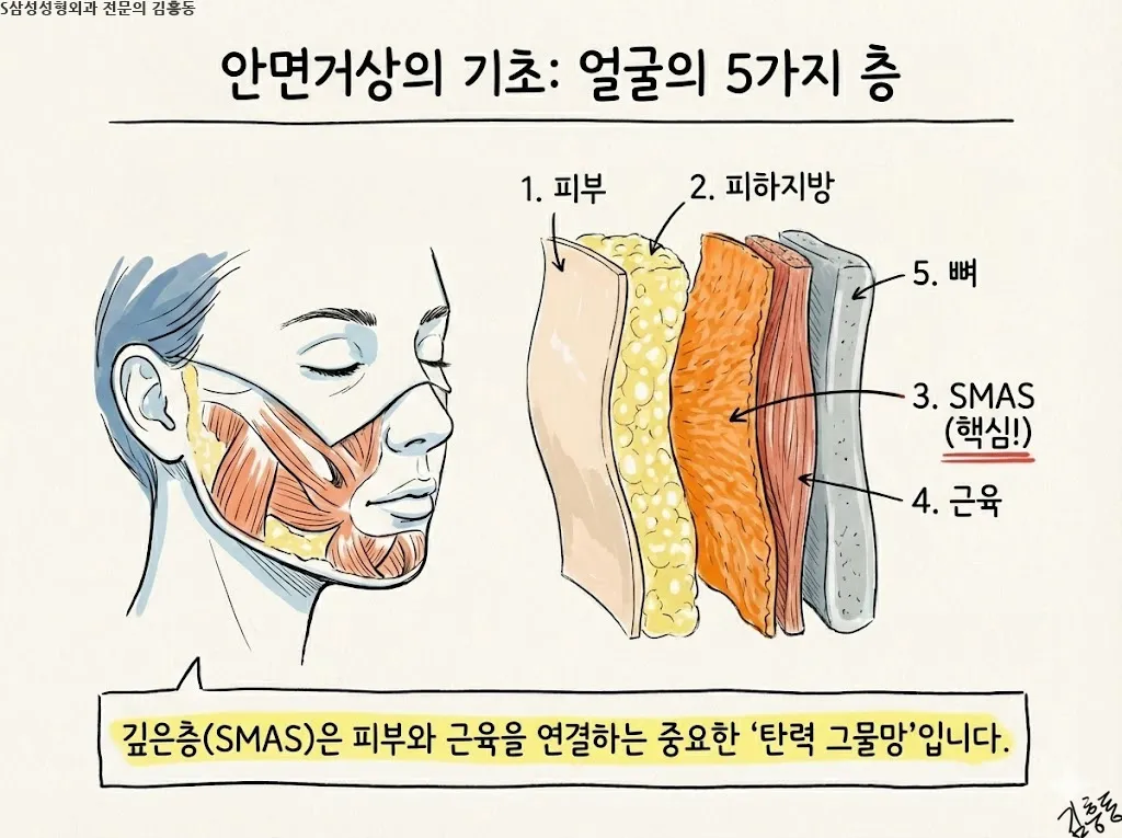 대구안면거상은 무엇을 당기는 수술인가 — 피부와 깊은층의 역할 구분
