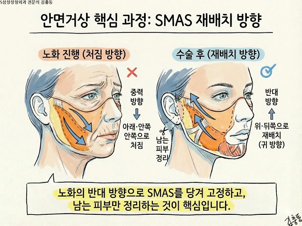 대구안면거상은 무엇을 당기는 수술인가 — 피부와 깊은층의 역할 구분