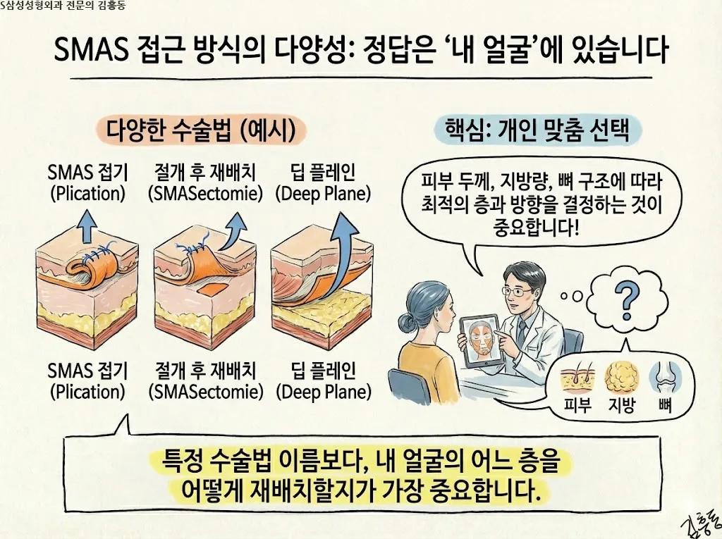 대구안면거상은 무엇을 당기는 수술인가 — 피부와 깊은층의 역할 구분