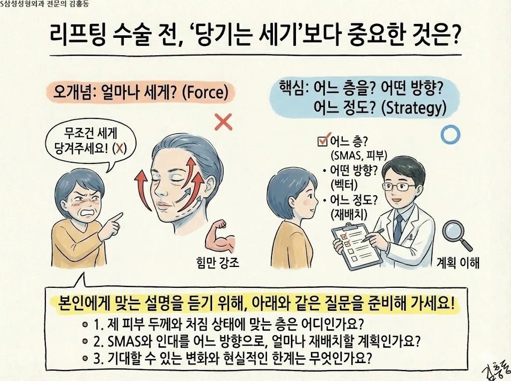 대구안면거상은 무엇을 당기는 수술인가 — 피부와 깊은층의 역할 구분