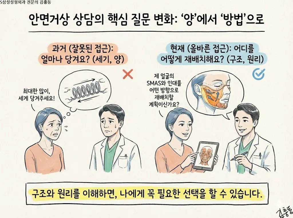 대구안면거상은 무엇을 당기는 수술인가 — 피부와 깊은층의 역할 구분