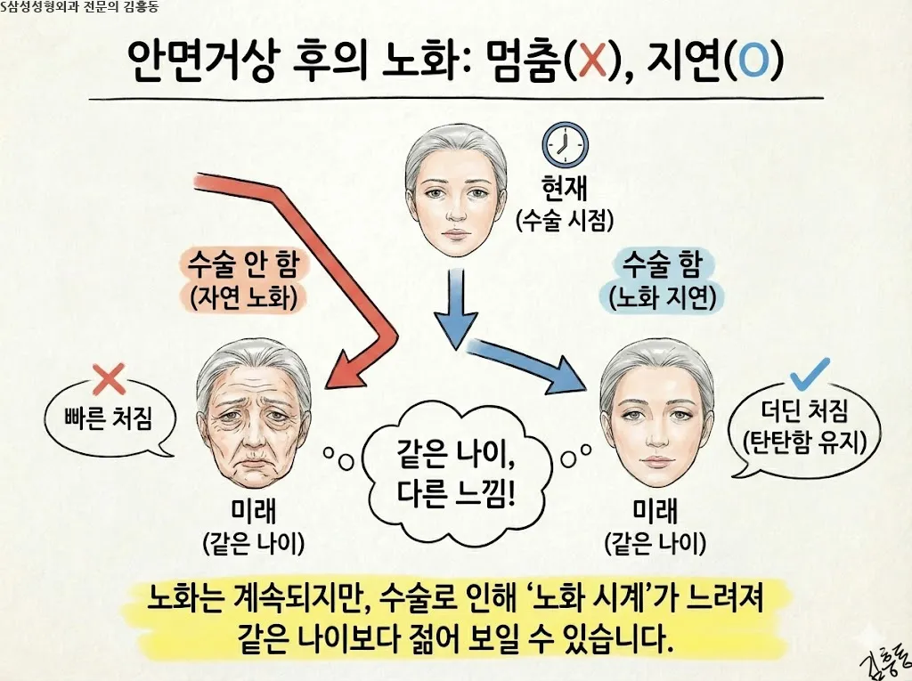 대구안면거상은 무엇을 당기는 수술인가 — 피부와 깊은층의 역할 구분