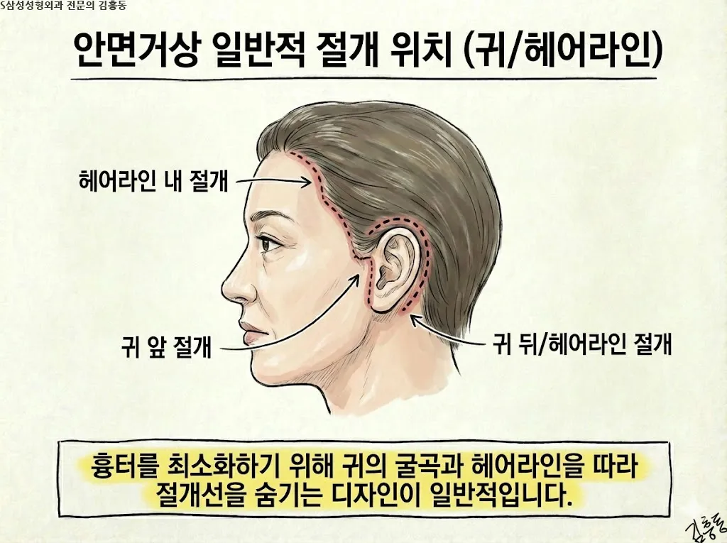 대구안면거상은 무엇을 당기는 수술인가 — 피부와 깊은층의 역할 구분