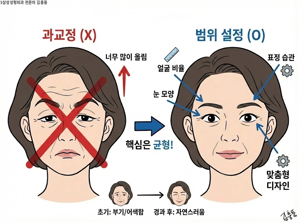 과교정이 아니라 범위 설정이 핵심이라는 설명
