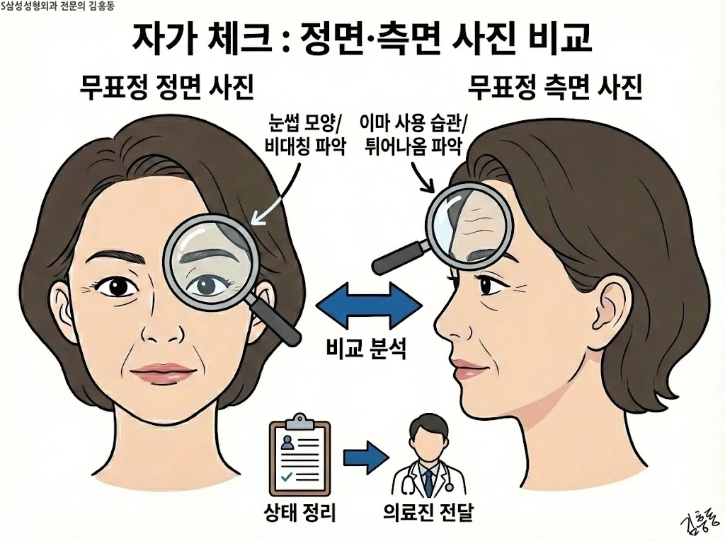 정면 측면 사진 비교로 보는 포인트
