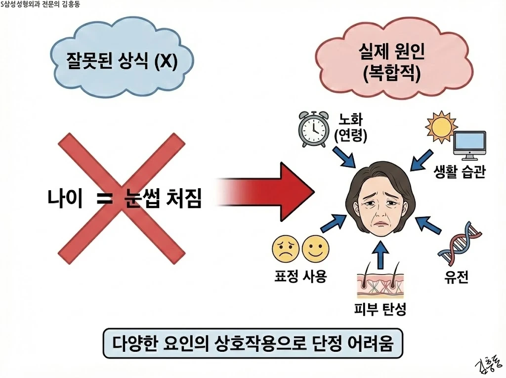 눈썹처짐은 나이만으로 단정하기 어렵다는 설명