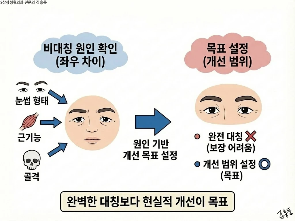 비대칭은 원인 확인 후 개선 범위로 목표 설정