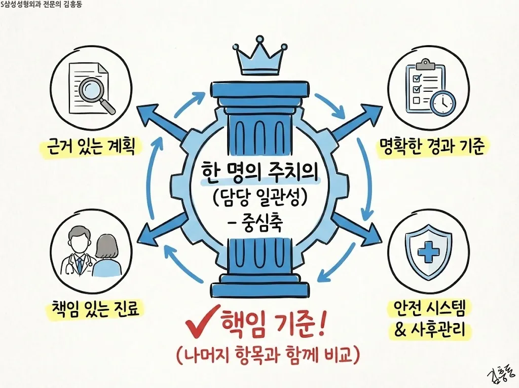 주치의 일관성을 중심축으로 표시한 도식