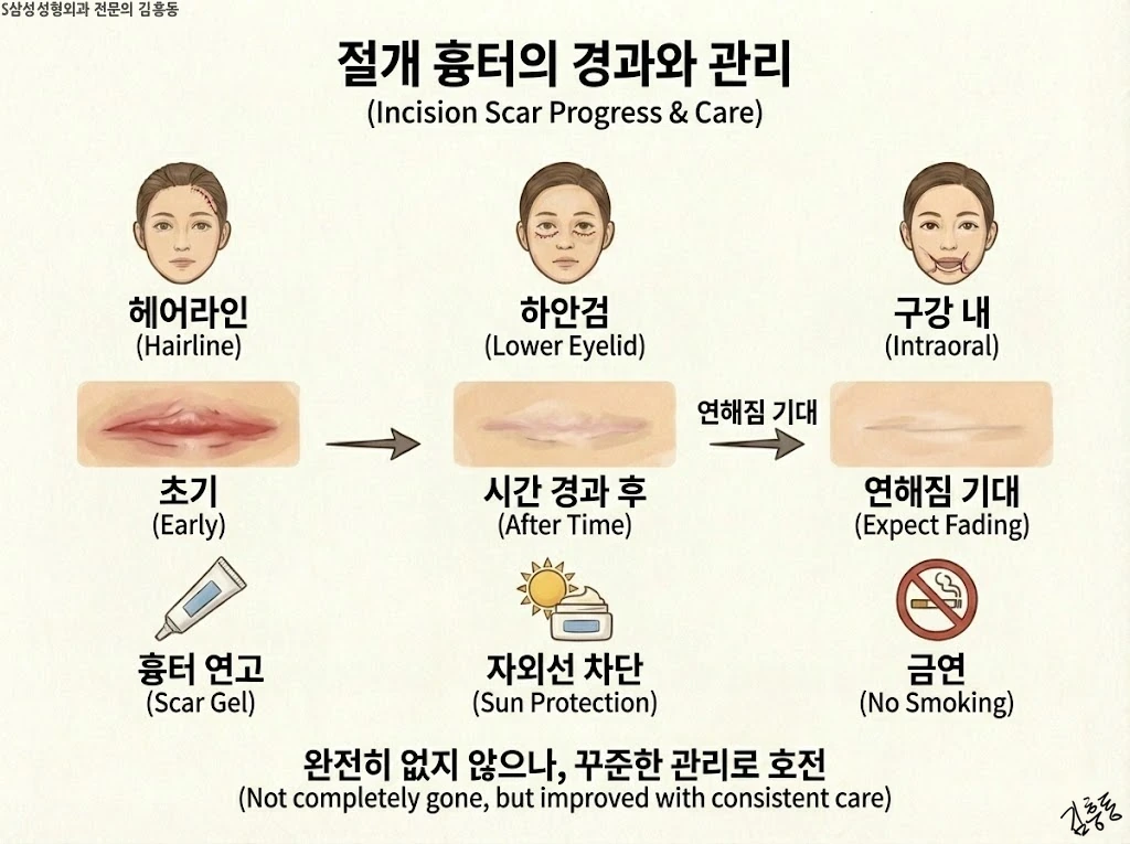 절개 흉터의 경과와 관리 포인트