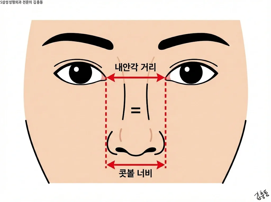 코의 해부학적 너비 측정 기준