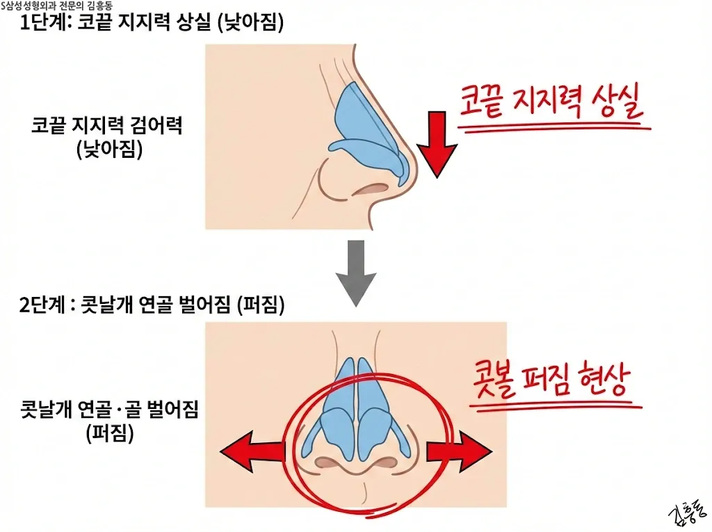 코끝 높이와 콧볼 너비의 관계
