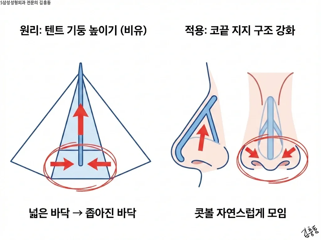 코끝 지지 구조 강화 원리