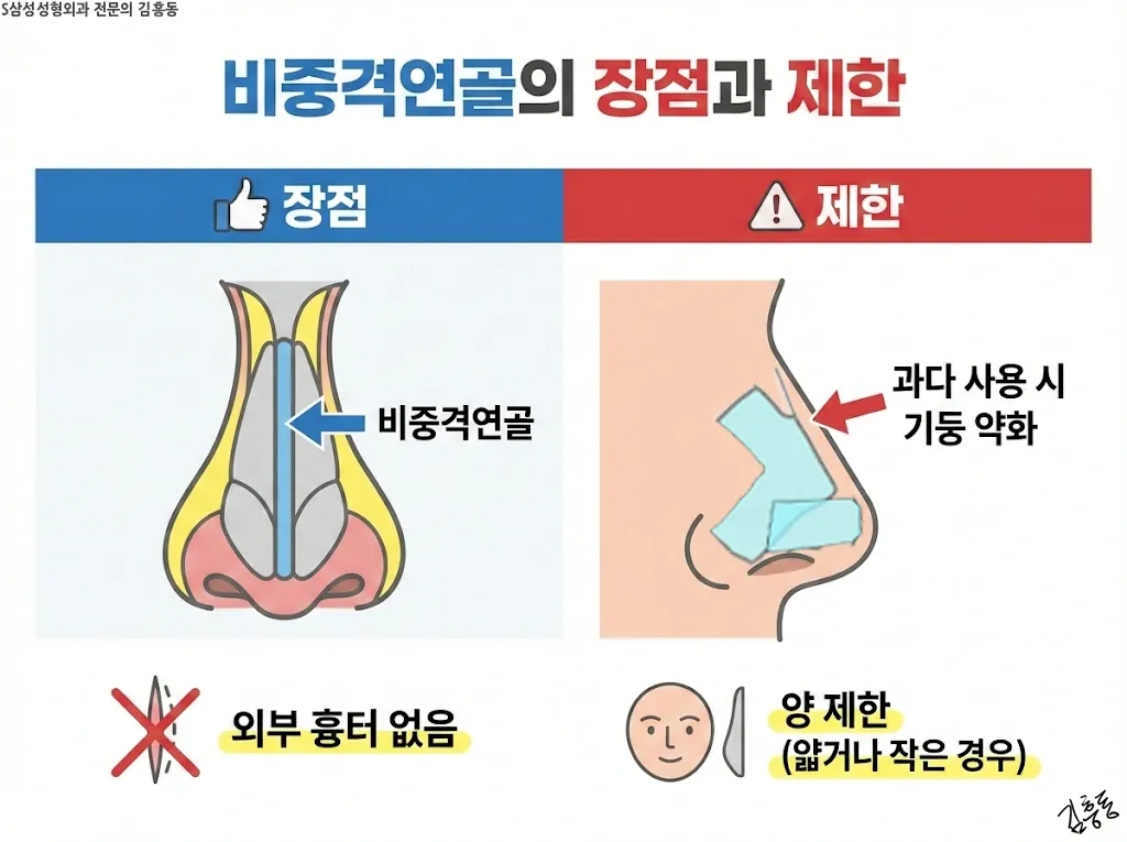 비중격연골의 장점과 제한