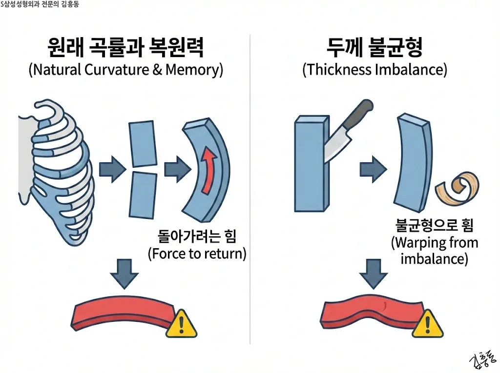 워핑이 생길 수 있는 원리