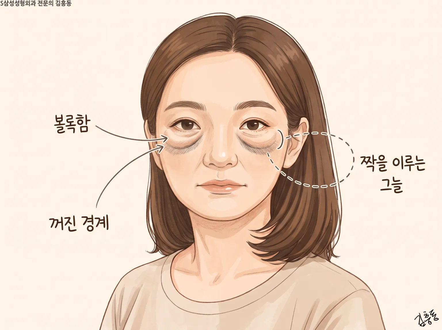 정면을 본 얼굴에 볼록함 · 꺼진 경계 · 짝을 이루는 그늘 이름표를 붙인 그림
